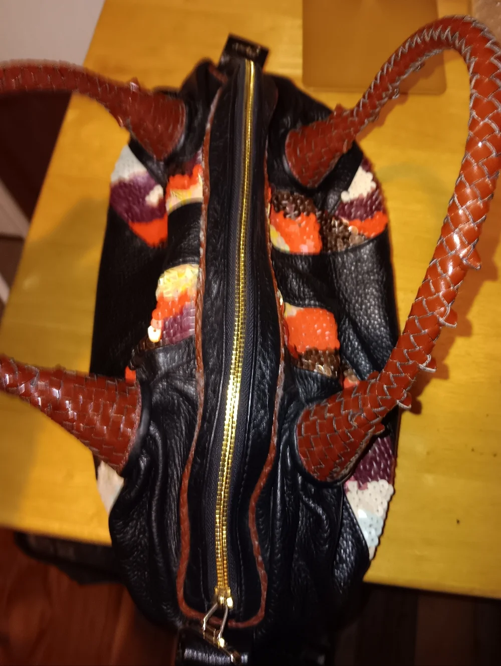Fendi FF Ultra Rare Vintage Leather Sequin Zucca Interior Spy Bag - Picture 6 of 10